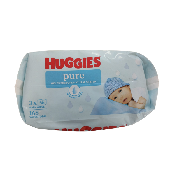 Huggies Pure servetele umede trio  | 3 pachete x 56 bucati — poza produs 3/3