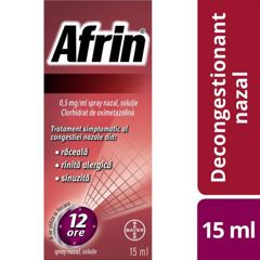 Afrin decongestionant nazal spray, 0,5 mg/ml, Bayer | 15 ml