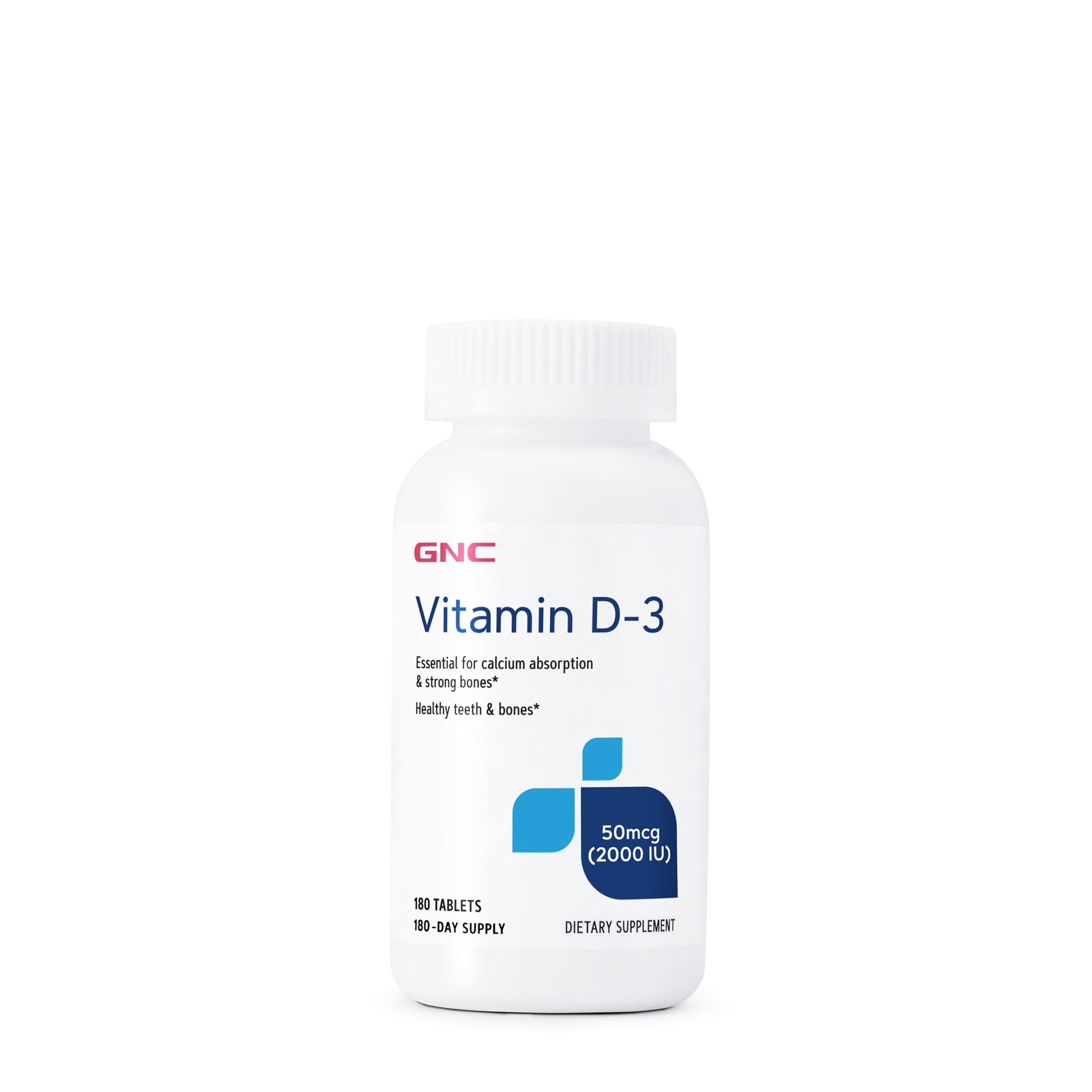 Poza produs GNC Vitamin D-3 2000 Iu, Naturala 100% | 180 Tb