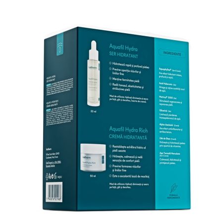 Poza produs Ser Hidratant Aquafil Hydra + Crema Hidratanta Aquafil Hydra Rich, Ivatherm | Ser 30 ml + Crema 50 ml