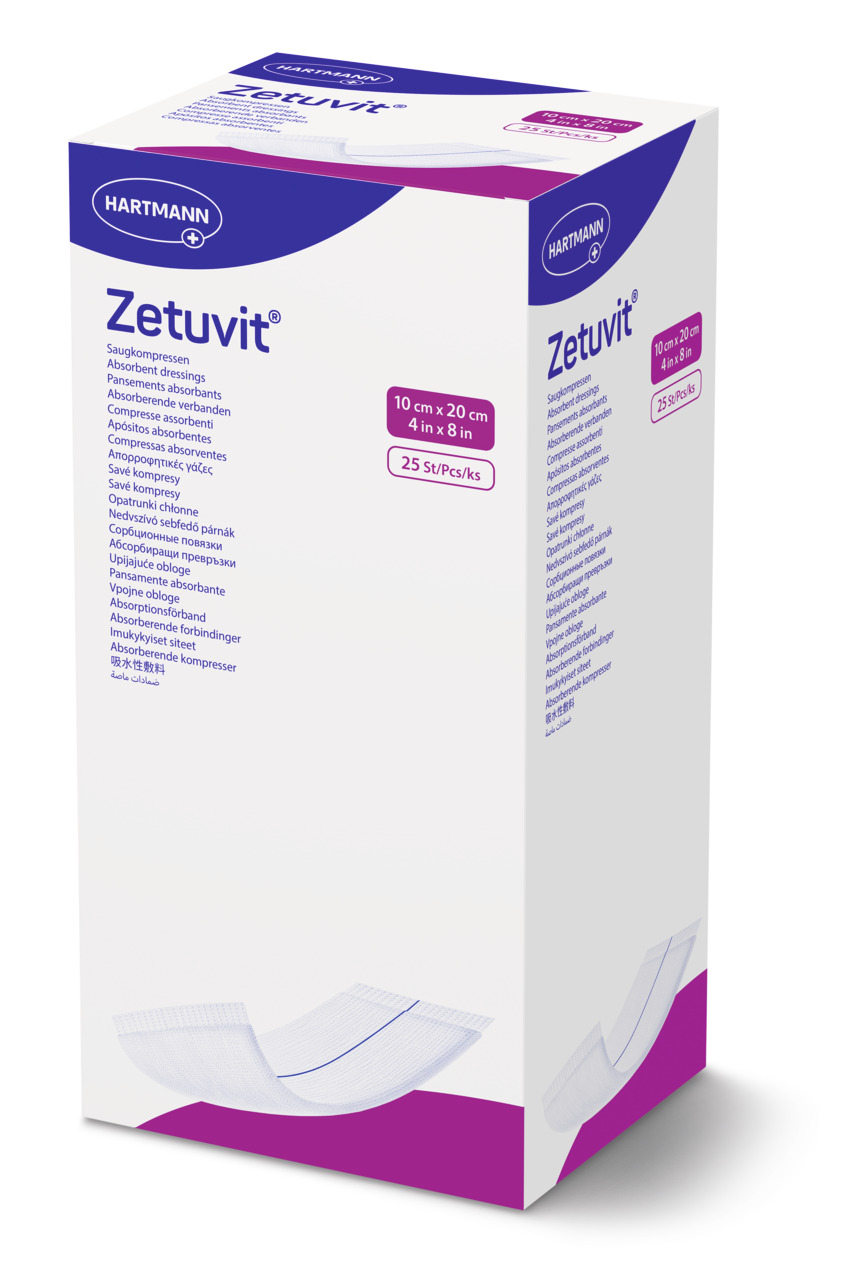 Poza produs Comprese sterile Zetuvit, 10 x 20 cm, Hartmann | 25 bucati