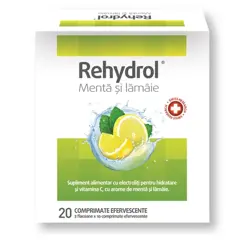 Rehydrol saruri de rehidratare cu menta si lamaie, MBA Pharma | 10 plicuri