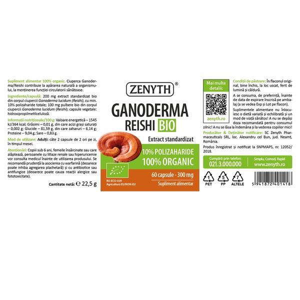 Poza produs Ganoderma Reishi Bio, Zenyth | 60 capsule