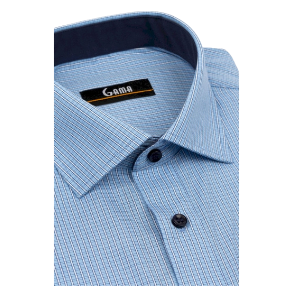 Camasa barbati 24-1918 Slim Fit, bleu/carouri alb si bleumarin, Gama | marimea 37/38 — poza produs 2/2