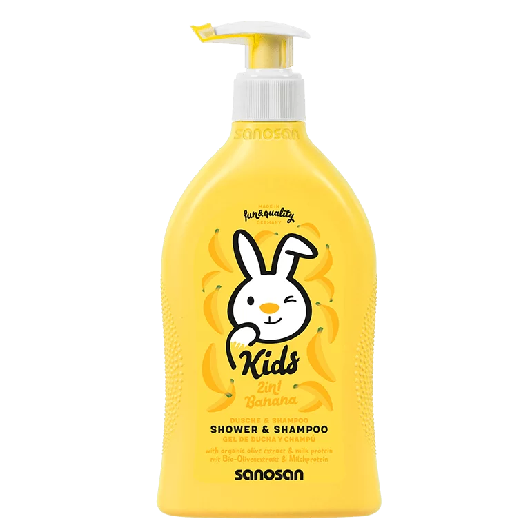 Poza produs Sampon si gel de dus cu aroma de banane, Sanosan Kids | 400 ml