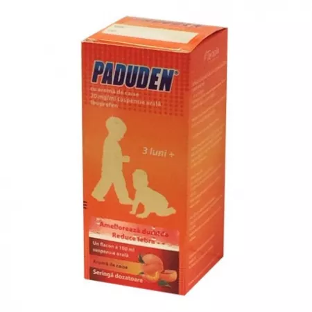 Poza produs Paduden sirop cu aroma de caise 20 mg/ml, Terapia SA | 100 ml