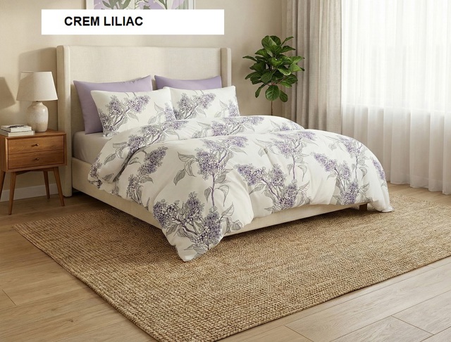 Poza produs Lenjerie de pat policoton ELVO crem liliac 230x250 cm, Ralex | 1 buc