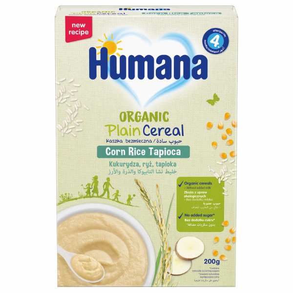 Poza produs Cereale Bio din Porumb, Orez si Tapioca 4+ luni, Humana | 200 g