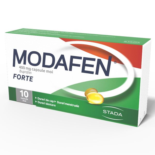 Poza produs Modafen Forte 400 mg, Stada | 10 capsule moi