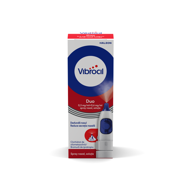 Poza produs Vibrocil Duo Spray nazal solutie 0,5 mg/ml + 0,6 mg/ml, Haleon | 10 ml 