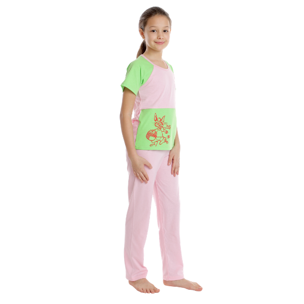 Pijama copii (fete) AP2520 roz/vernil, Andana | marimea 36 (9/10 ani) — poza produs 2/3