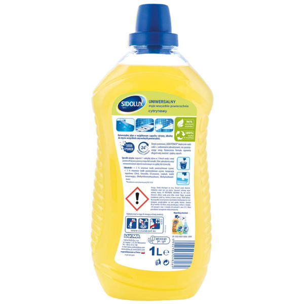 Poza produs Detergent Suprafete lavabile Lemon Sidolux Universal, Lakma | 1 L