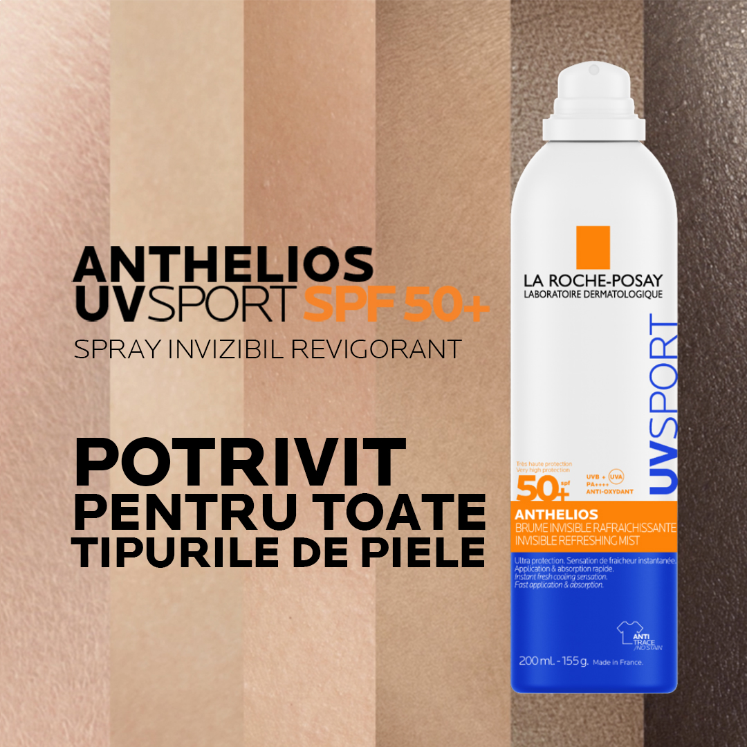 Poza produs Anthelios UVSport spray invizibil de corp SPF 50+, La Roche-Posay| 200 ml