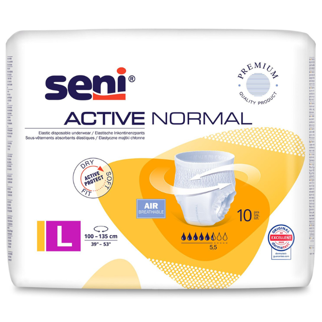 Poza produs Chilot elastic absorbant SENI Active Normal, Large, TZMO | 10 bucati