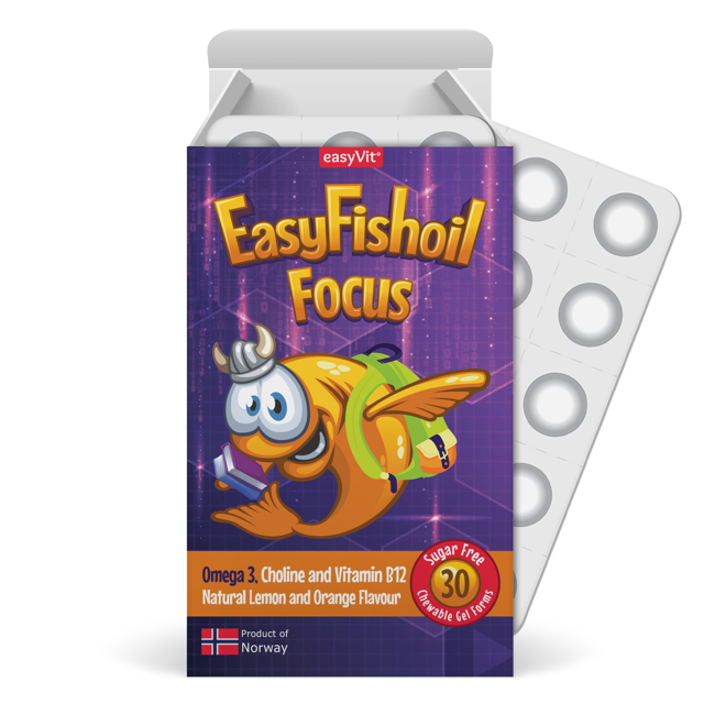 Poza produs Easy FishOil Focus pentru copii, Ropharma | 30 comprimate masticabile