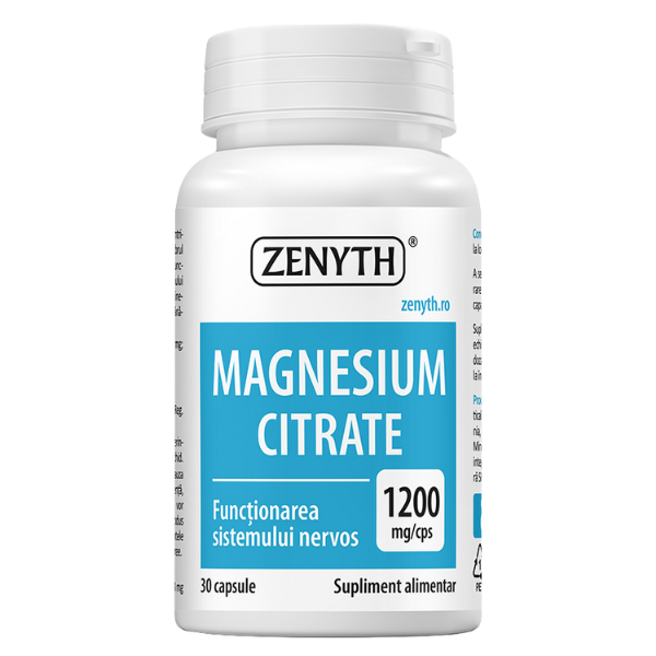Poza produs Magnesium Citrate 1200 mg, Zenyth | 30 capsule