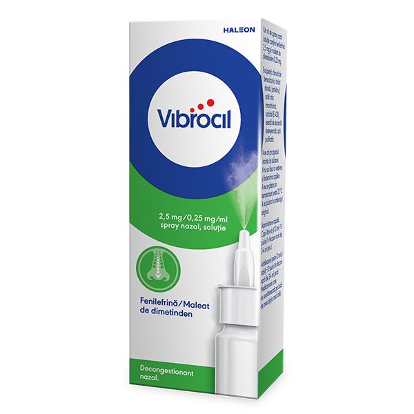 Poza produs Vibrocil 2,5 mg/0,25 mg/ml, Haleon | 15 ml spray nazal