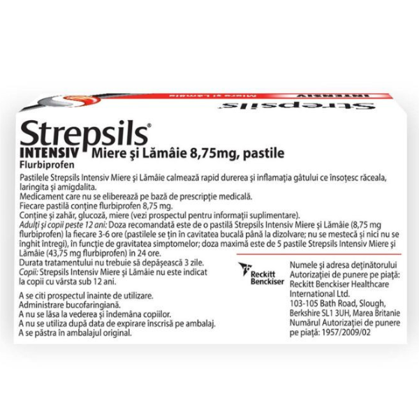 Poza produs Strepsils Intensiv Portocale fara zahar, Reckitt Benckiser | 24 comprimate