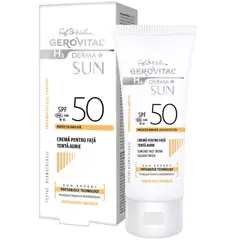 Crema pentru fata SPF 50 tenta aurie H3 Derma+ Sun, Gerovital, Farmec | 50 ml