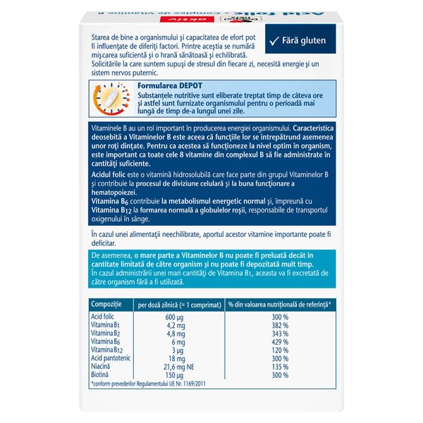 Acid folic + complex de vitamina B, Doppelherz Aktiv | 30 comprimate — poza produs 2/4