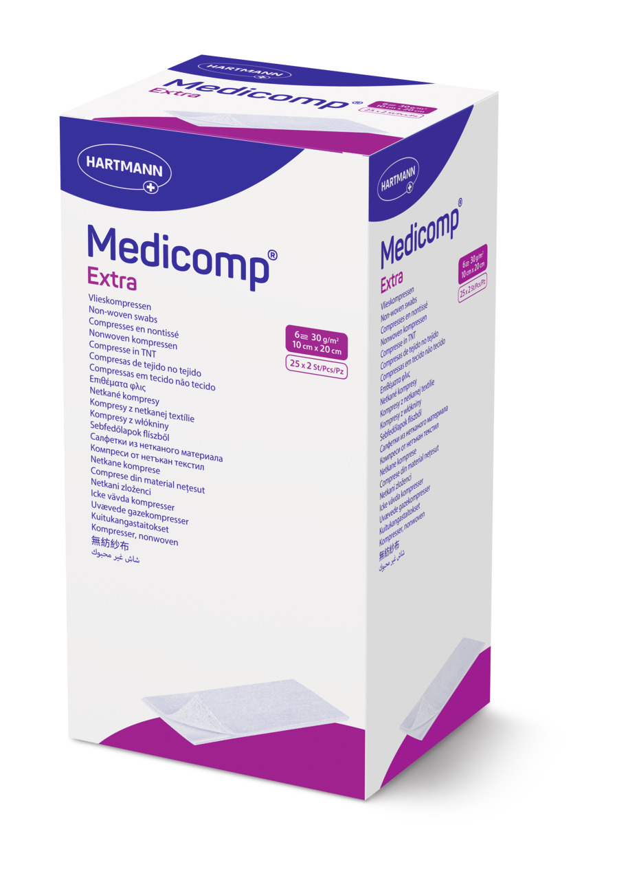 Poza produs Comprese sterile Medicomp Extra, 10 x 20 cm, Hartmann | 25 bucati