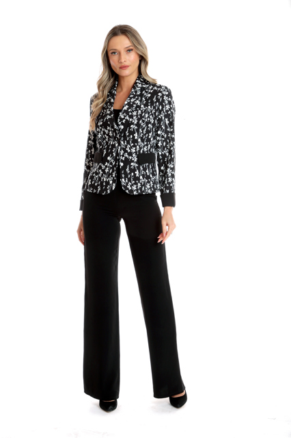 Poza produs Sacou dama DV24S55 negru/alb floral, Dress to Impress | marimea 36