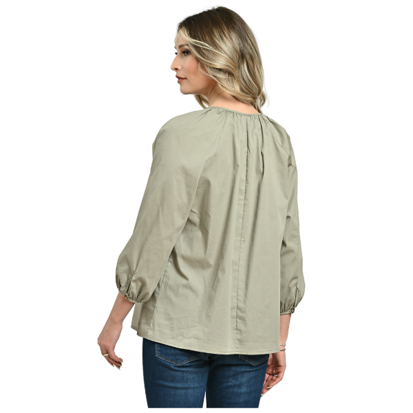 Poza produs Bluza ampla ERV24V266 kaki deschis/pictura, Eranthe | marimea XL