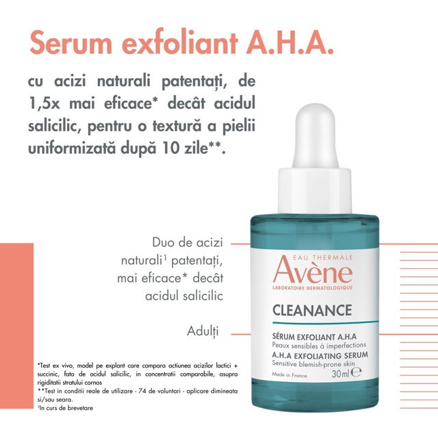 Poza produs Avene Cleanance ser exfoliant AHA, Pierre Fabre | 30 ml