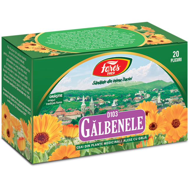 Poza produs Galbenele, D103, ceai la plic, Fares | 20 plicuri