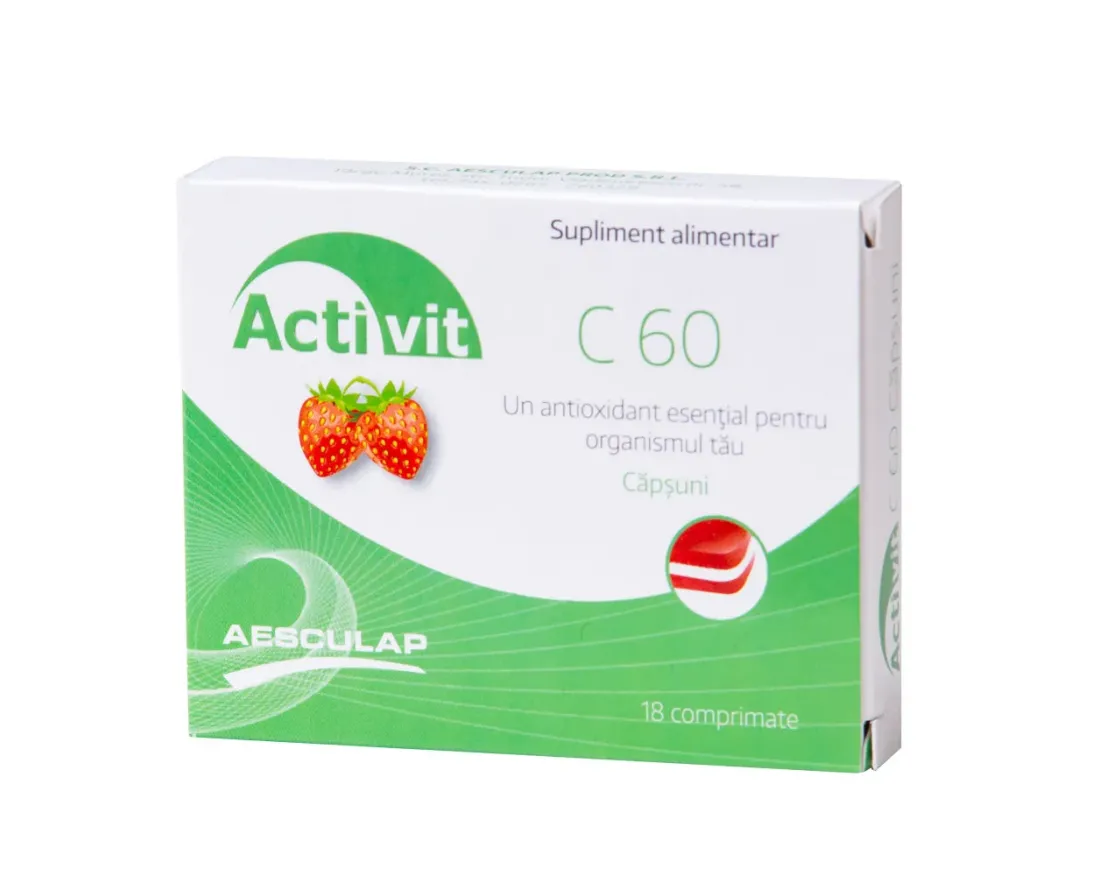 Poza produs Activit C 60 capsuni, Aesculap | 18 comprimate