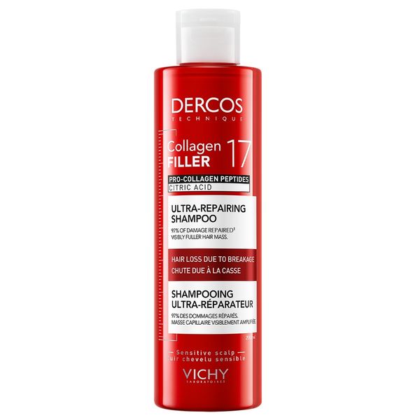 Poza produs Sampon ultra-reparator pentru par deteriorat si fragil Dercos Collagen 17 Filler, Vichy | 200 ml