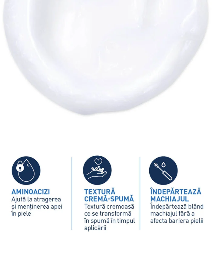 Poza produs Cerave Crema de curatare spumanta si hidratanta ten nomal-uscat | 236 ml