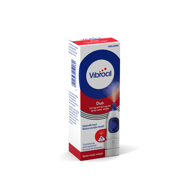 Poza produs Vibrocil Duo Spray nazal solutie 0,5 mg/ml + 0,6 mg/ml, Haleon | 10 ml 