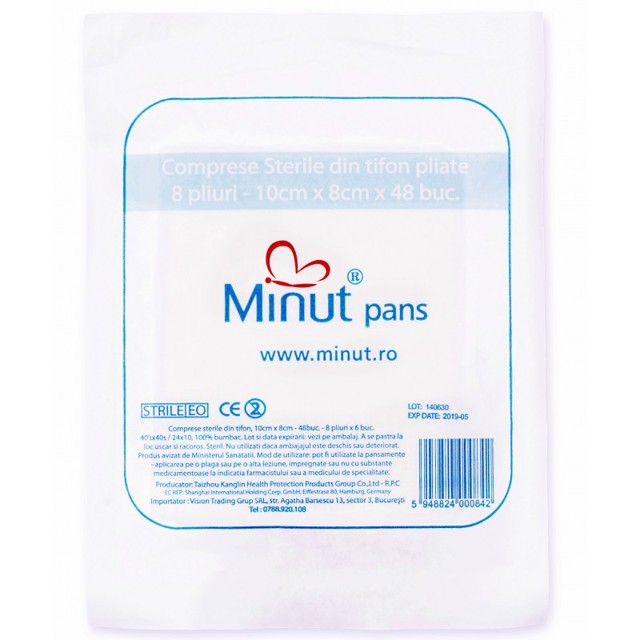 Poza produs Comprese sterile pliate 10/8 X 48, Minut