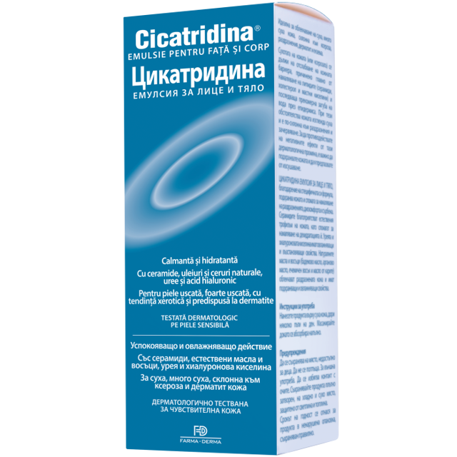 Poza produs Cicatridina emulsie pentru fata si corp, Farma-Derma Italia | 180 ml