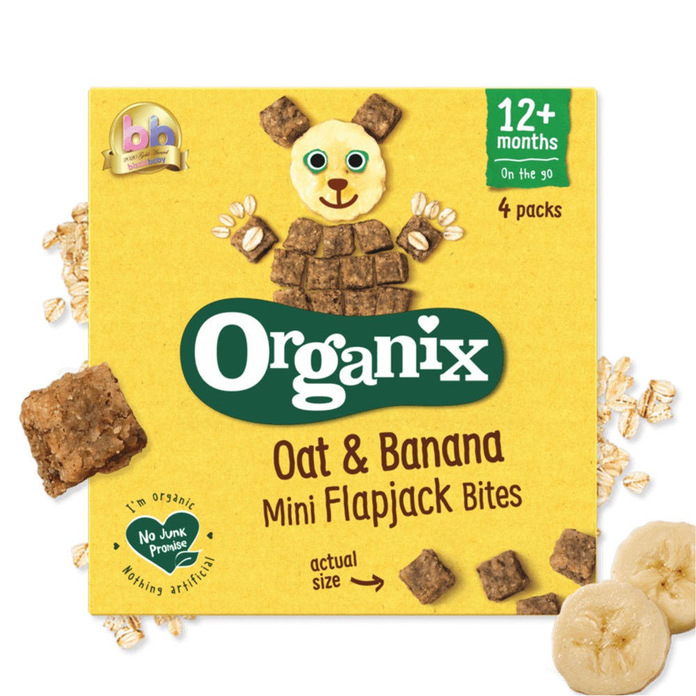 Poza produs CUBULETE ECOLOGICE BIO MOI DIN OVAZ INTEGRAL SI BANANE 12+ LUNI FLAPJACK 4X20G 100680