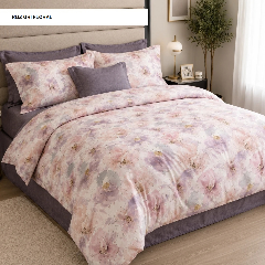 Lenjerie pat FINET (6 piese) roz gri floral 230x250 cm, Ralex | 1 buc