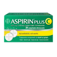 Aspirin Plus C 400 mg/240 mg, Bayer | 20 comprimate efervescente
