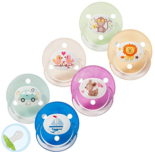 Poza produs Suzete rotunde din silicon, marime universala, pentru sugari si copii mici, 0-24 luni, 26210, Baby Nova | 2 bucati