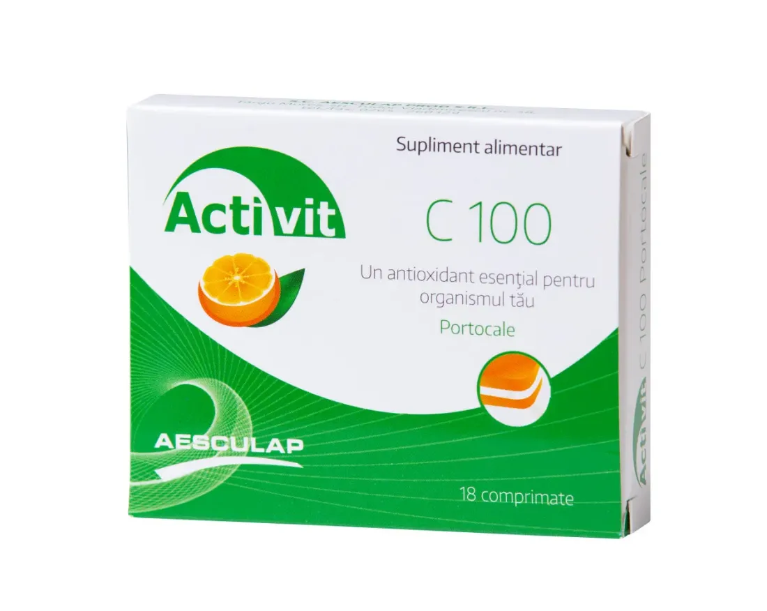 Poza produs Activit C 100 portocale, Aesculap | 18 comprimate