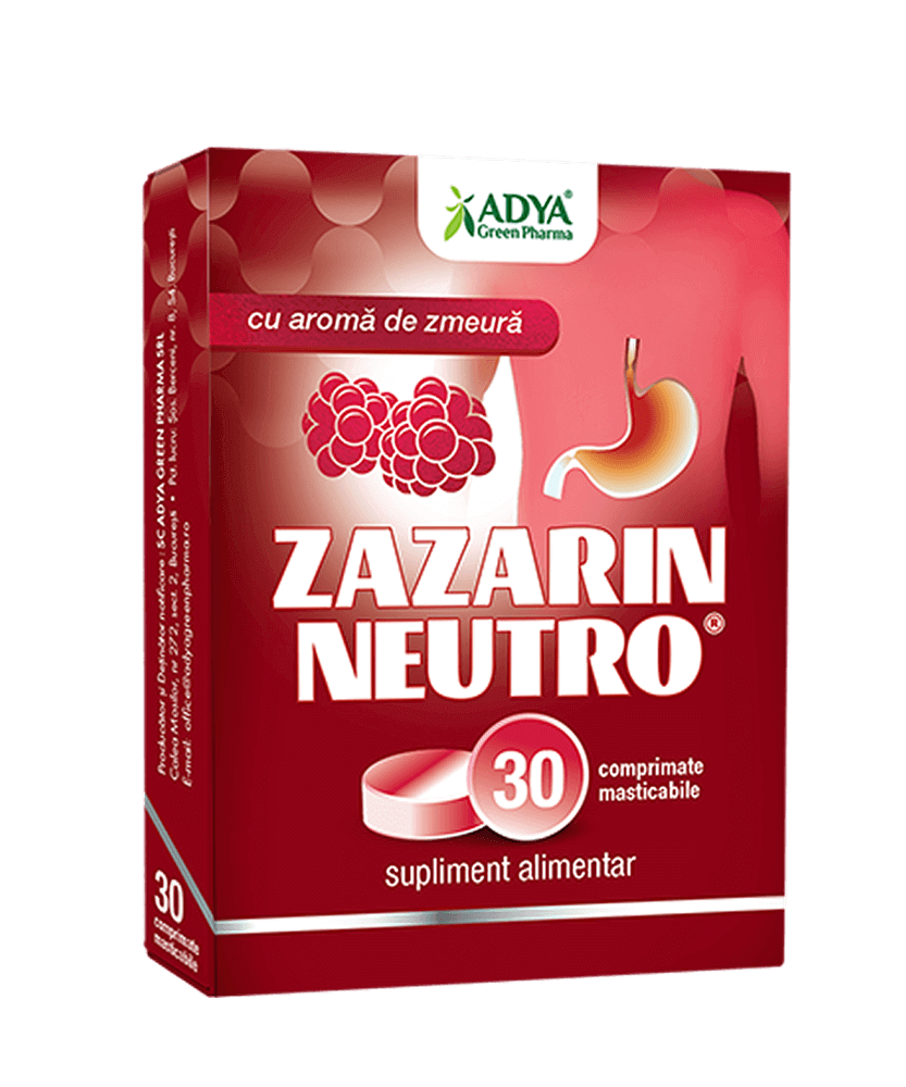 Poza produs Zazarin Neutro cu zmeura, Adya Green Pharma | 30 comprimate