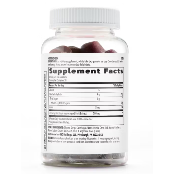 Women's Cranberry Gummies, GNC | 60 jeleuri — poza produs 2/2