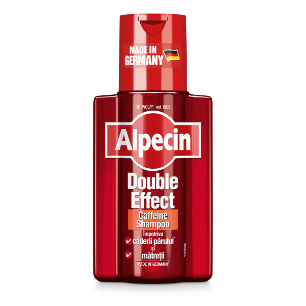 Sampon impotriva caderii parului si a matretii Double Effect Caffeine, Alpecin | 200ml — poza produs 1/2