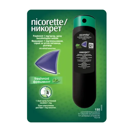 Poza produs Nicorette Freshmint spray 1 mg, McneilHealthcare | 13,2 ml