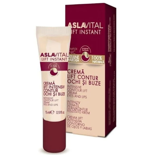 Poza produs Crema Lift Instant contur ochi si buze AslaVital, Farmec | 15 ml
