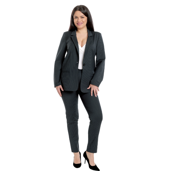 Poza produs Costum dama DV23COS25N negru/dungi fine, Dress to Impress | marimea 40