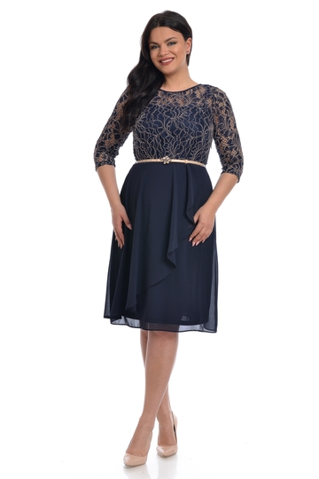 Poza produs Rochie bust dantela DV22R35 bleumarin/crem, Dress to Impress | marimea 38