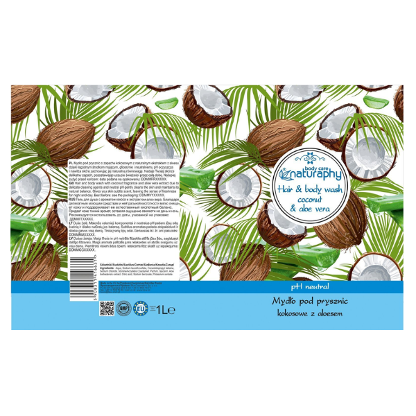 Poza produs Sampon si gel de dus cu Cocos si Extract Aloe Vera Naturaphy, Blux | 1L