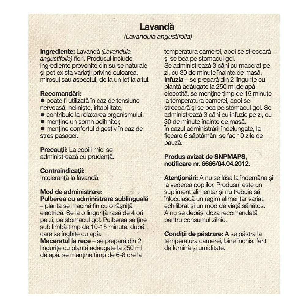 Poza produs Ceai Lavanda, Dacia Plant | 50 g