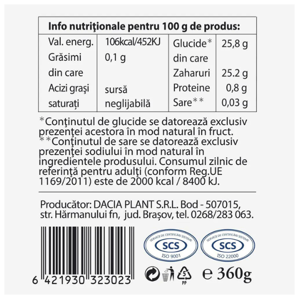 Poza produs Bun de Tot dulceata de prune, fara zahar, Dacia Plant | 360g